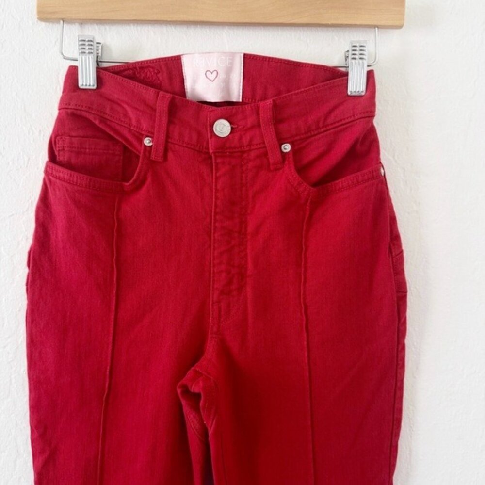 Revice Denim Venus Flare Jeans Red Mars Bar size 25 - Picture 3 of 12